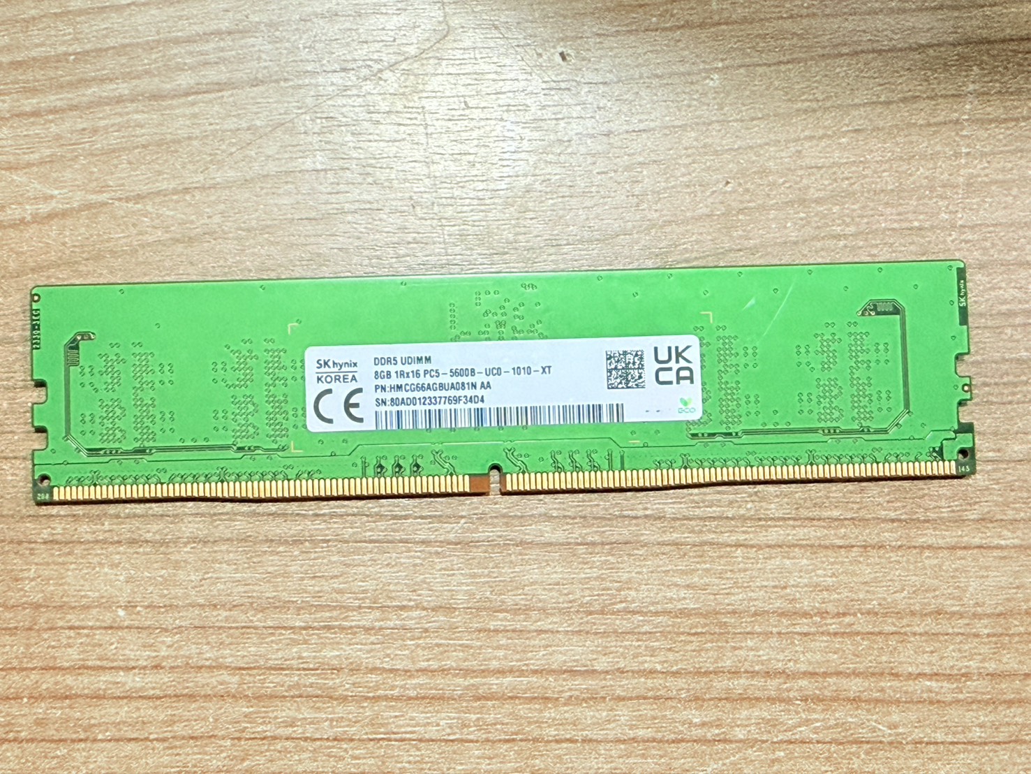 Ram PC Desktop Skhynix 8GB 1Rx16 PC5-5600B-UCO UDIMM