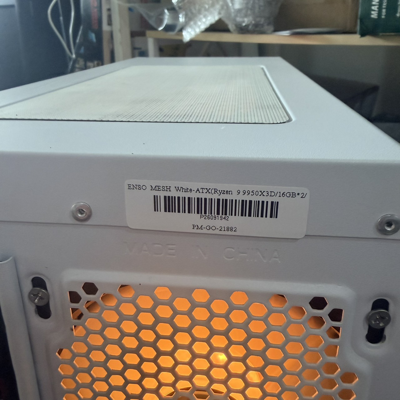 ENSO MESH White-ATX (Ryzen 9 9950X3D / 16GB*2 / M.2 1TB / RTX 3080 10GB)
