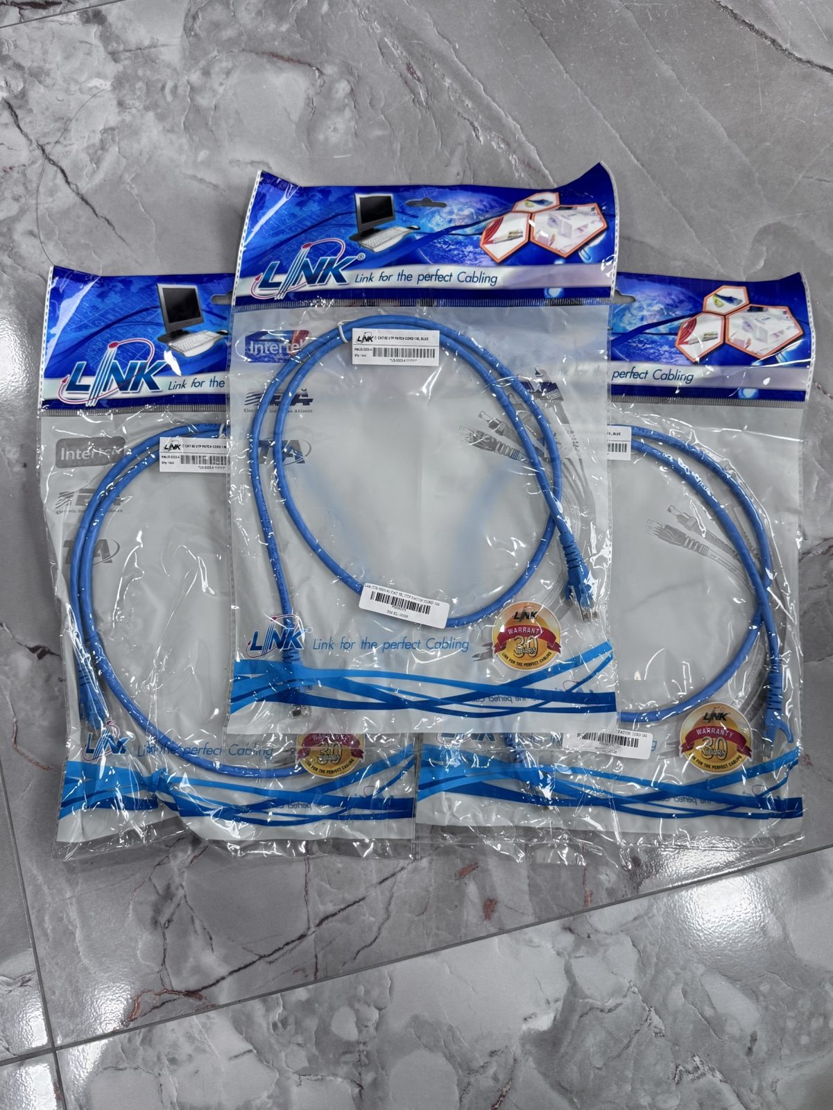 ขาย Link (US-5003-4) CAT 5E, UTP PATCH CORD 1M. Blue
