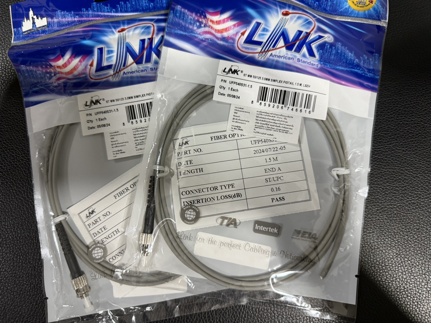 ขาย สายไฟเบอร์ออปติกพิกเทล Link (UFP540S31-1.5) ST MM 50/125 3.0mm Simplex Pigtail 1.5M.
