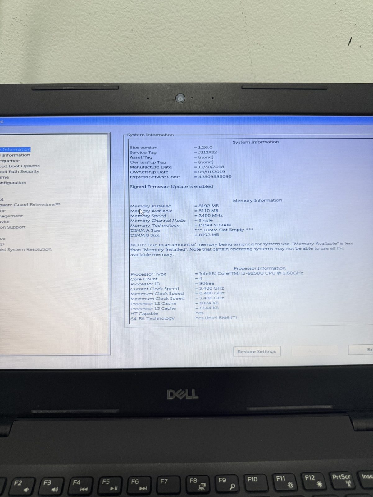ขาย Dell Latitude 3490(i5-8250U/8GB) No SSD No Adapter แบตไม่เก็บไฟ แบตบวม