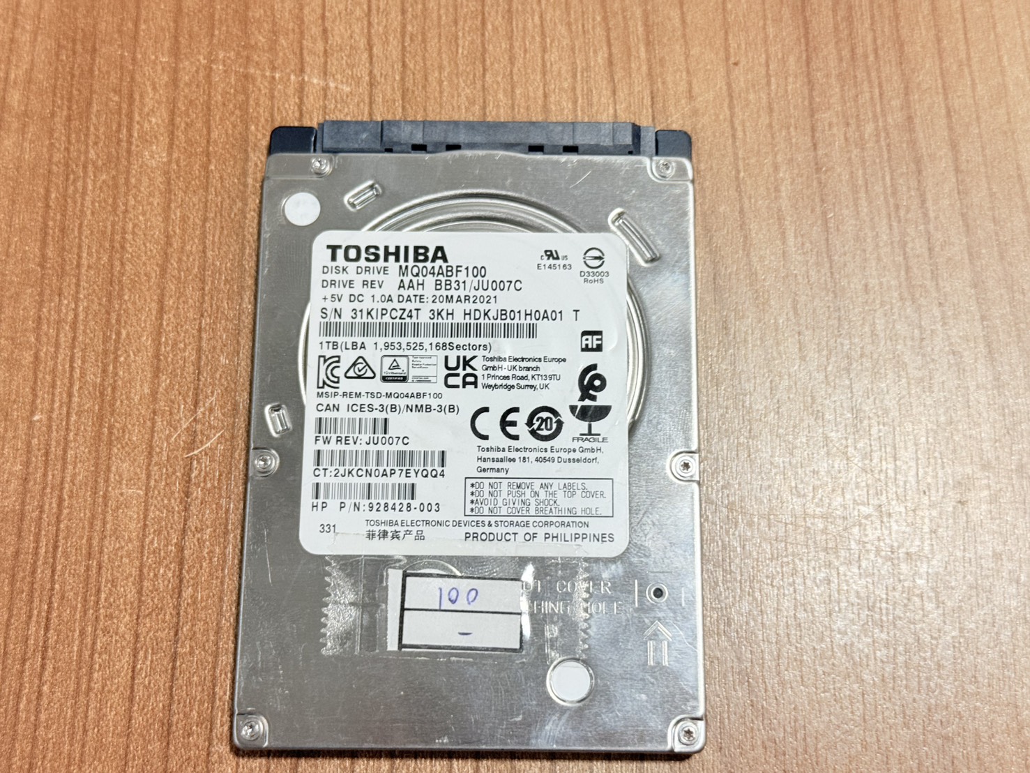 ขาย Toshiba 1TB SATA 2.5 6Gbps 5400RPM"
