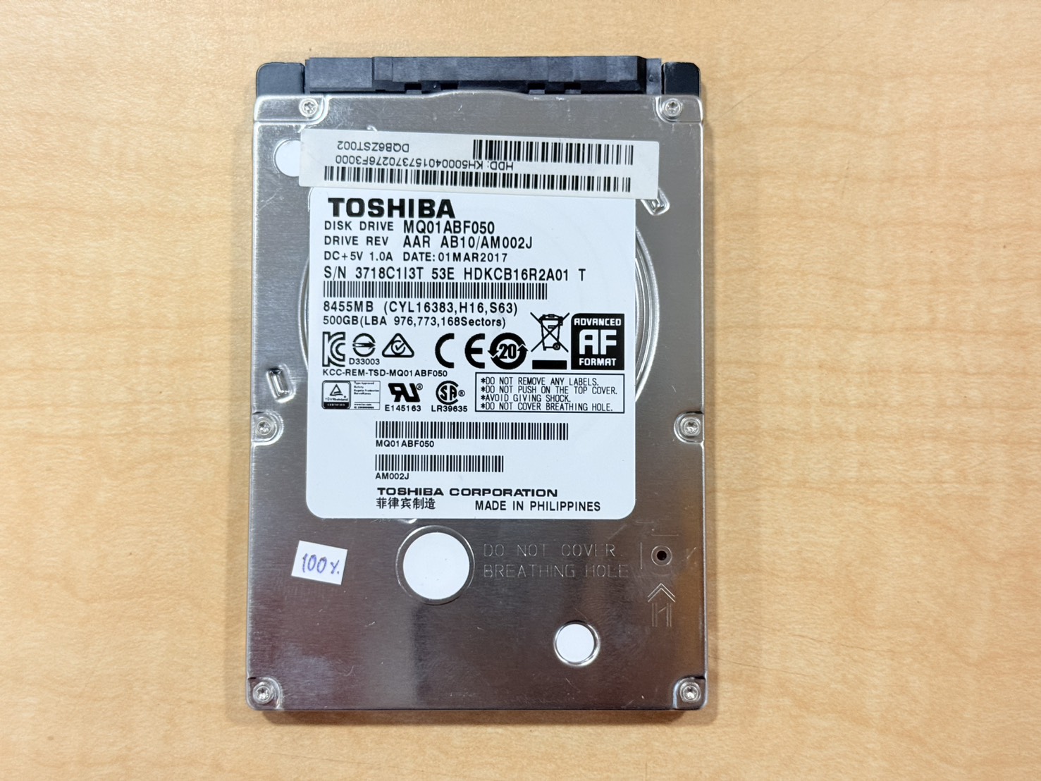 ขาย Toshiba 500GB SATA 2.5 6Gbps 5400RPM"