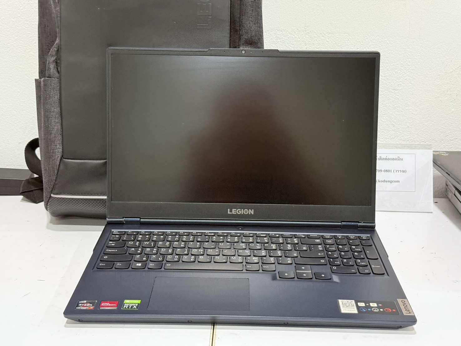 ขาย Lenovo Legion5 15ACH6(Ryzen7 5800H/8GB*2/M.2 512GB/RTX3050Ti 4GB)+Adapter+กระเป๋า เปิดไม่ติด บอร์ดเสีย