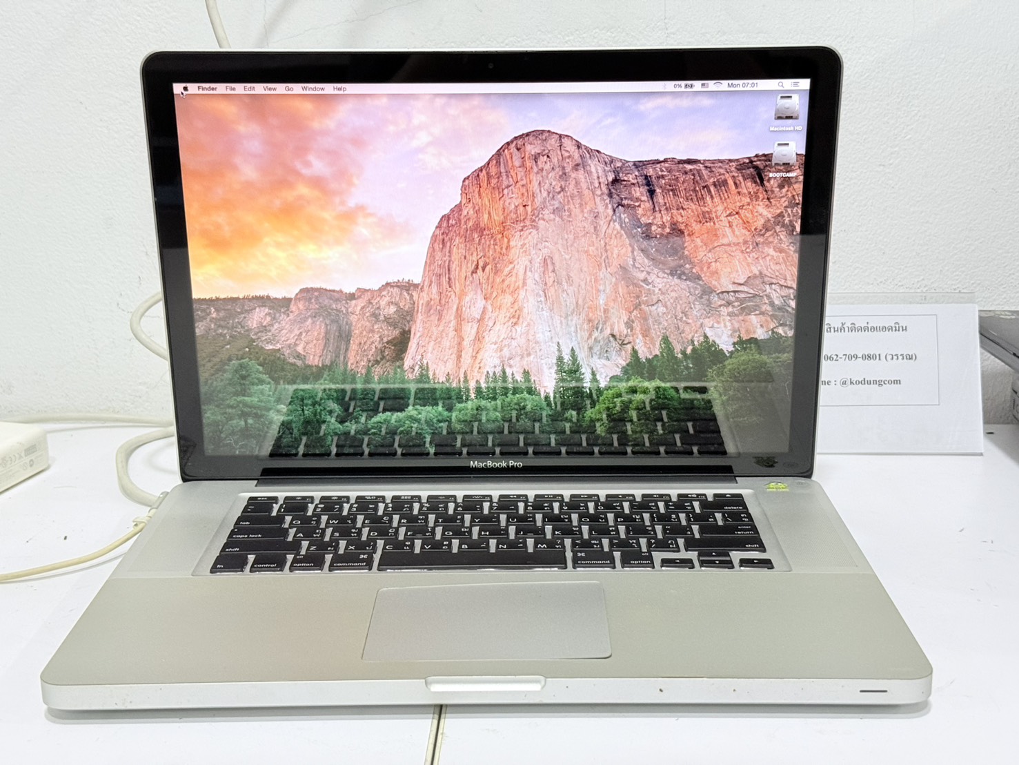 ขาย MacBook Pro 15" Late 2011(i7 2.2GHz/4GB/HDD 500GB)+Adapter มีฝุ่นในจอ Touchpadบวม+กดไม่ได้ แบตบวมเสีย ลงOSใหม่ไม่ได้ ไม่ติดไอคาว