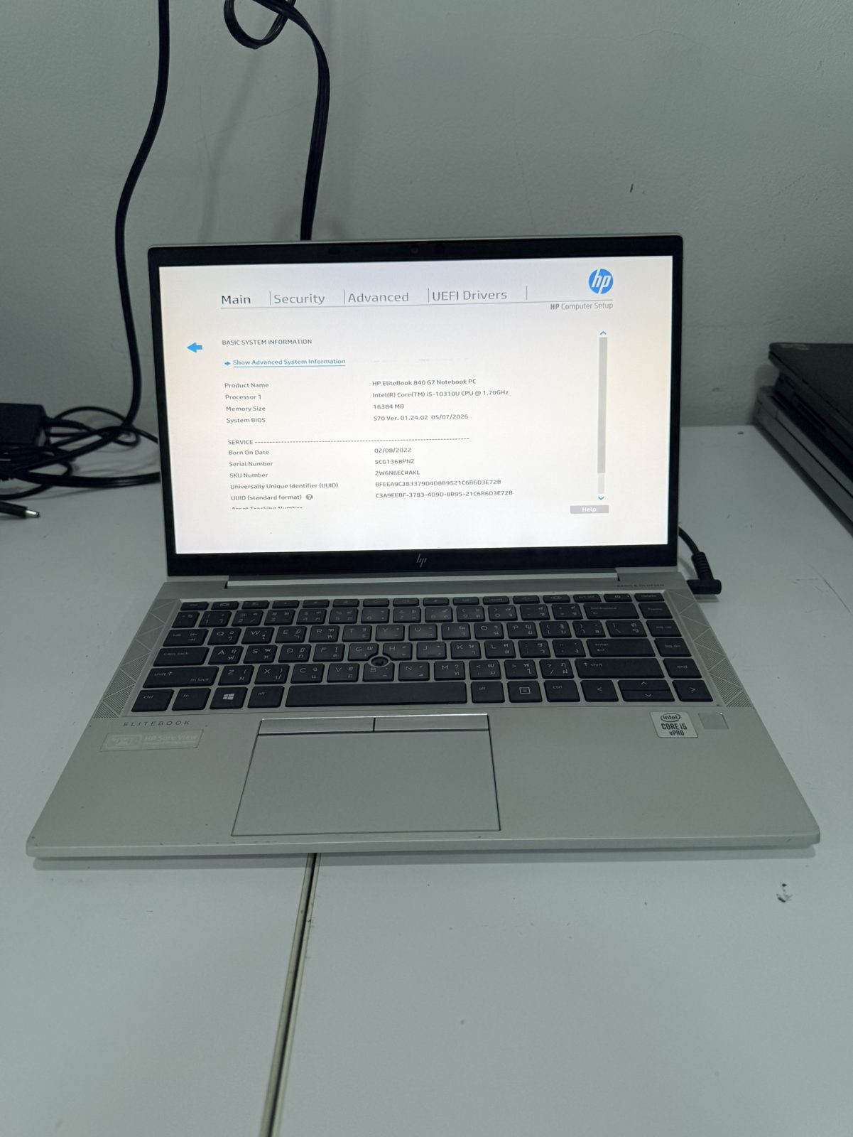 ขาย HP EliteBook 840 G7 (i5-10310U/16GB/M.2 256GB)+Adapter มุมเครื่องบุบถลอก แบต 73%