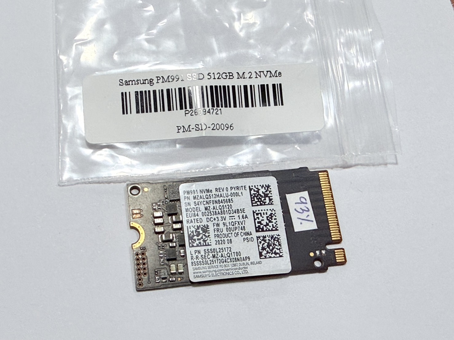 ขาย Samsung PM991 SSD 512GB M.2 NVMe